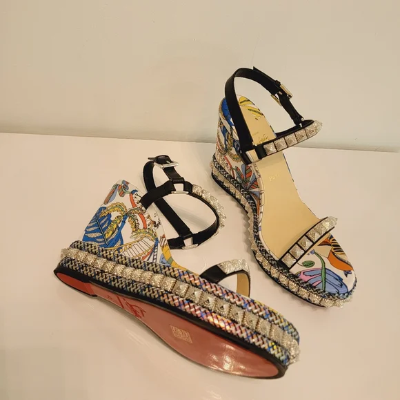 Christian Louboutin Platform Wedges Pira Ryas 110 Size 42 - Picture 2 of 6
